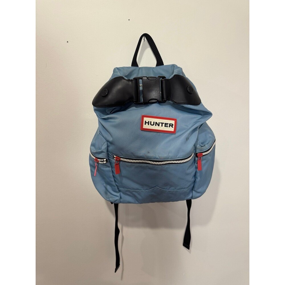 Hunter Original Top Clip Nylon Backpack Blue Waterproof Travel Bag - Picture 9 of 10